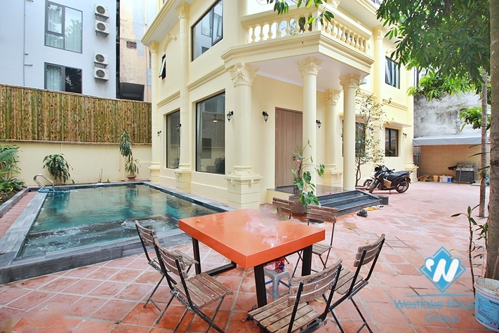 Garden house with out-door pool for rent in To Ngoc Van st, Tay Ho